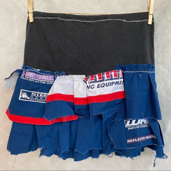 Summit Racing Vintage Handmade Tiered Employee Shirt Ruffled Skirt One Of A Kind - Picture 6 of 8